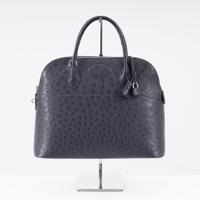 Hermes BOLIDE 35 Navy Blue Ostrich Handbag - Sold for $5,440 on 05-17-2026 (Lot 604).jpg